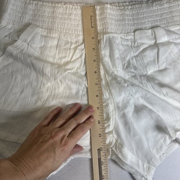 Prana Fernie Short Women XL White Gauzy Beachy‎ Crinkle Coverup Swim Beach - Picture 4 of 8